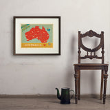 Australia: Explore Down Under Map - Art Print, 18x24 / Standard / Brown