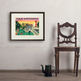 San Antonio, TX: River Walk (Horizontal) - Art Print, 18x24 / Standard / Brown