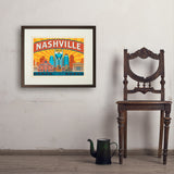 Nashville Landmarks (Horizontal) - Art Print, 18x24 / Standard / Brown