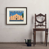 San Antonio, TX: The Alamo (Horizontal) - Art Print, 18x24 / Standard / Brown