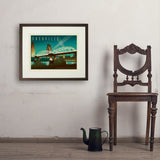 Nashville Skyline: Pedestrian Bridge, Horizontal - Art Print, 18x24 / Standard / Brown