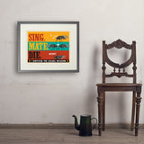 Cicada Invasion: Sing. Mate. Die. (Horizontal) - Art Print, 18x24 / Standard / Gray