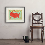 Map of the USA Print - Art Print, 18x24 / Standard / Gray