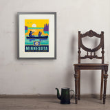 Minnesota State Pride (Old Flag) - Art Print, 18x24 / Standard / Gray