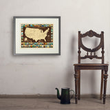 63 National Parks: Map Of USA - Art Print, 18x24 / Standard / Gray