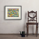 50-State Multi-Image Design - Art Print, 18x24 / Standard / Gray