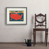 250th Anniversary USA: Commemorative Map - Art Print, 18x24 / Standard / Gray
