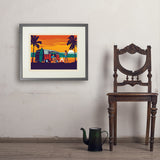 West Coast Surf Van - Art Print, 18x24 / Standard / Gray