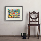 50-State Collage (Horizontal) - Art Print, 18x24 / Standard / Gray