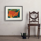 2024 Total Solar Eclipse Map - Art Print, 18x24 / Standard / Gray
