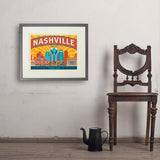 Nashville Landmarks (Horizontal) - Art Print, 18x24 / Standard / Gray