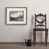 Map of Great Smoky Mtns National Park - Art Print, 18x24 / Standard / Gray