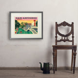 San Antonio, TX: River Walk (Horizontal) - Art Print, 18x24 / Standard / Gray