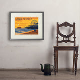 Santa Monica Pier: Sunset - Art Print, 18x24 / Standard / Gray