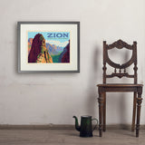 Zion National Park: Ascent To Angels Landing (Horizontal) - Art Print, 18x24 / Standard / Gray