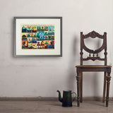 Mythical Creatures From Around The World Collage - Art Print, 18x24 / Standard / Gray