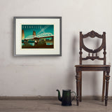 Nashville Skyline: Pedestrian Bridge, Horizontal - Art Print, 18x24 / Standard / Gray