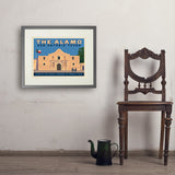 San Antonio, TX: The Alamo (Horizontal) - Art Print, 18x24 / Standard / Gray