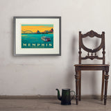 Memphis, TN: River View (Horizontal) - Art Print, 18x24 / Standard / Gray