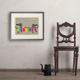Mod Rainbow Dogs - Art Print, 18x24 / Standard / Gray