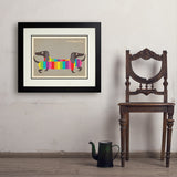 Mod Rainbow Dogs - Art Print, 18x24 / Deluxe / Black