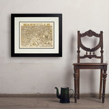Illustrated Map of Nashville - Art Print, 18x24 / Deluxe / Black