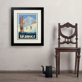 Classic Ski Design: Spend The Day Skiing!  - Art Print, 18x24 / Deluxe / Black