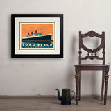 Long Beach, CA: Queen Mary - Art Print, 18x24 / Deluxe / Black