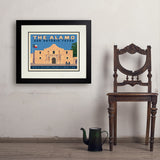 San Antonio, TX: The Alamo (Horizontal) - Art Print, 18x24 / Deluxe / Black