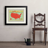 Map of the USA Print - Art Print, 18x24 / Deluxe / Black
