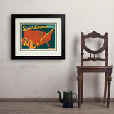 2024 Total Solar Eclipse Map - Art Print, 18x24 / Deluxe / Black