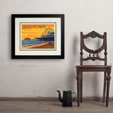 Santa Monica Pier: Sunset - Art Print, 18x24 / Deluxe / Black
