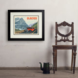 Glacier National Park: Going To The Sun Road (Horizontal) - Art Print, 18x24 / Deluxe / Black