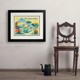 Great Lakes: Horizontal Map - Art Print, 18x24 / Deluxe / Black