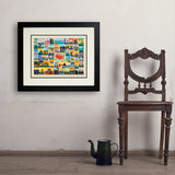 50-State Collage (Horizontal) - Art Print, 18x24 / Deluxe / Black