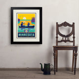 Minnesota State Pride (Old Flag) - Art Print, 18x24 / Deluxe / Black