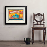 Nashville Landmarks (Horizontal) - Art Print, 18x24 / Deluxe / Black