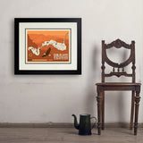 Map of Grand Canyon National Park - Art Print, 18x24 / Deluxe / Black