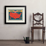 250th Anniversary USA: Commemorative Map - Art Print, 18x24 / Deluxe / Black