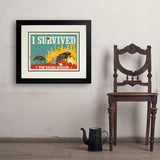 Cicada Invasion: I Survived (Horizontal) - Art Print, 18x24 / Deluxe / Black