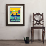 Minnesota State Pride (Old Flag) - Art Print, 18x24 / Deluxe / Brown