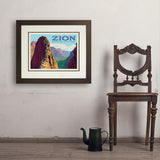 Zion National Park: Ascent To Angels Landing (Horizontal) - Art Print, 18x24 / Deluxe / Brown