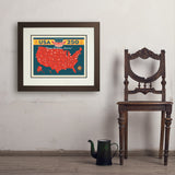 250th Anniversary USA: Commemorative Map - Art Print, 18x24 / Deluxe / Brown
