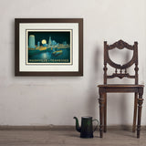 Nashville Riverfront Skyline at Night - Art Print, 18x24 / Deluxe / Brown