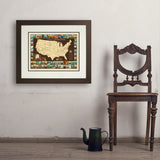 63 National Parks: Map Of USA - Art Print, 18x24 / Deluxe / Brown
