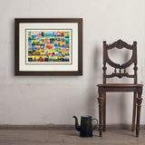 50-State Collage (Horizontal) - Art Print, 18x24 / Deluxe / Brown
