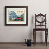 Glacier National Park: Going To The Sun Road (Horizontal) - Art Print, 18x24 / Deluxe / Brown