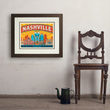 Nashville Landmarks (Horizontal) - Art Print, 18x24 / Deluxe / Brown