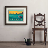 Memphis, TN: River View (Horizontal) - Art Print, 18x24 / Deluxe / Brown