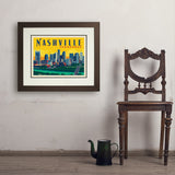 Nashville Sunset Skyline (Horizontal) - Art Print, 18x24 / Deluxe / Brown